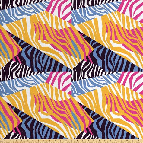 Safari Fabric By The Yard Colorful Animal Skin Zebra Print Wildlife