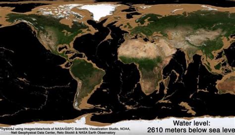 animación 4k muestra cómo sería la tierra sin sus océanos