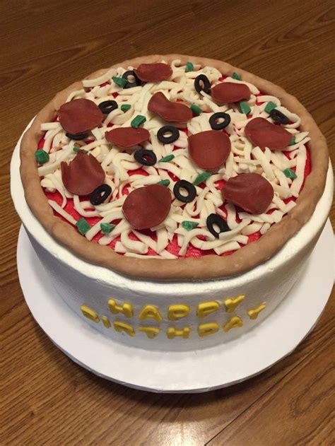 How to make a pizza birthday cake with grated white chocolate. 27+ Wonderful Picture of Pizza Birthday Cake | Pizza ...
