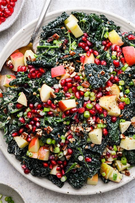 Kale Apple Pomegranate Salad Healthy Festive