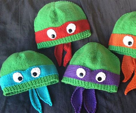 Ninja Turtle Hats Hat Knitting Patterns Ninja Turtle Hat Knitting