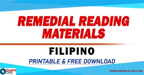 Remedial Reading Materials In Filipino Free Download Deped Click