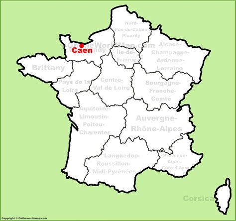 Caen Location On The France Map