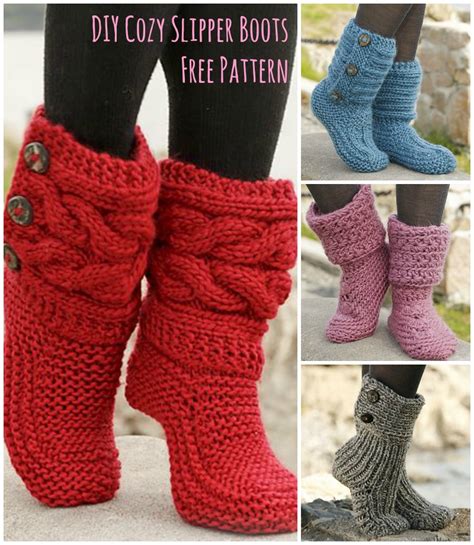 Cutest Knitted Diy Free Pattern For Cozy Slipper Boots Crochet 19840