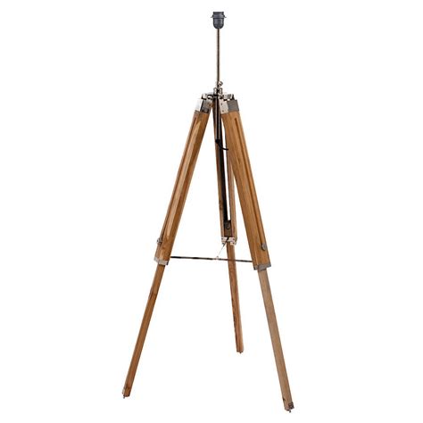 Natural Wood Tripod Floor Lamp Base By Quirk