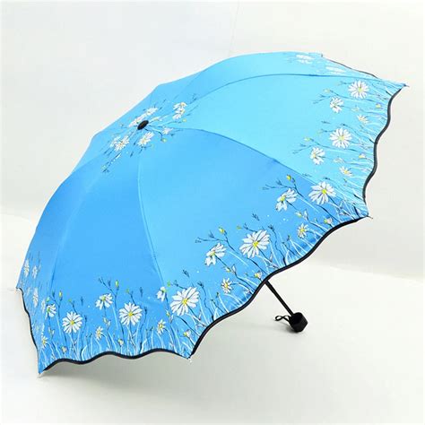 2018 New Arrival Daisy Flower Umbrellas Folding Women Sunny Rain