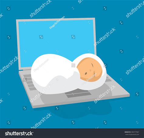 Cartoon Illustration Newborn Baby Sleeping On Stock Vector Royalty