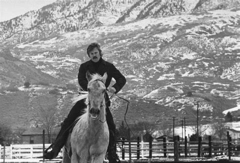 Robert Redford Exercises One Of His Eight Saddle Horses On His Ranch In