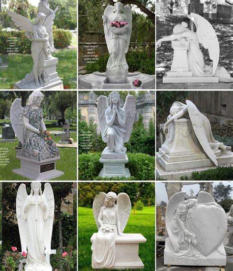 White Marble Weeping Angel Memorial Tombstone Cemetery Angel For Sale Mokk 112 In 2023
