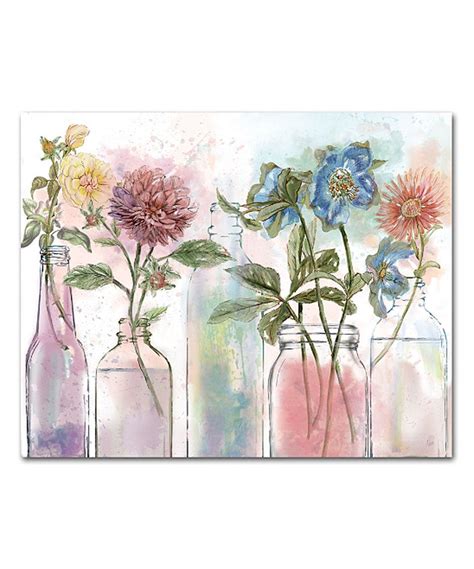 Courtside Market Pastel Flowers In Jar Gallery Wrapped Canvas Canvas