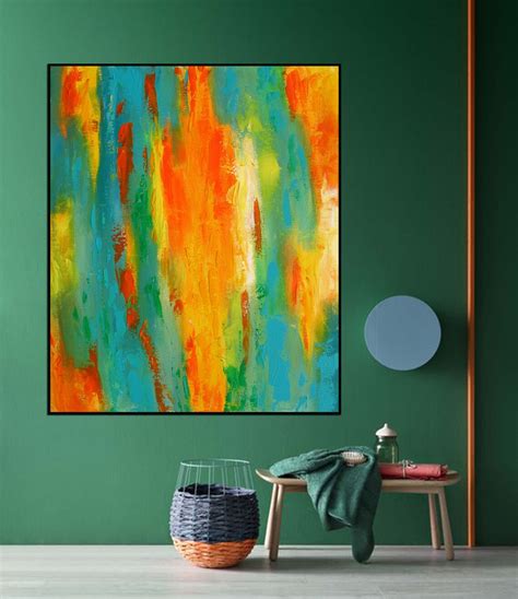 Large Abstract Painting Original Blue Abstract Paintings On Etsy