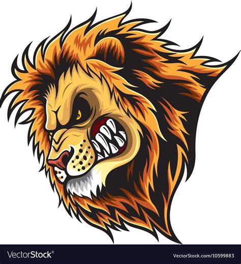 Angry Lion Head Royalty Free Vector Image Vectorstock Cartoon Lion