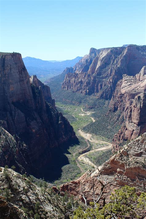 Zion Canyon And Its Winding Virgin River