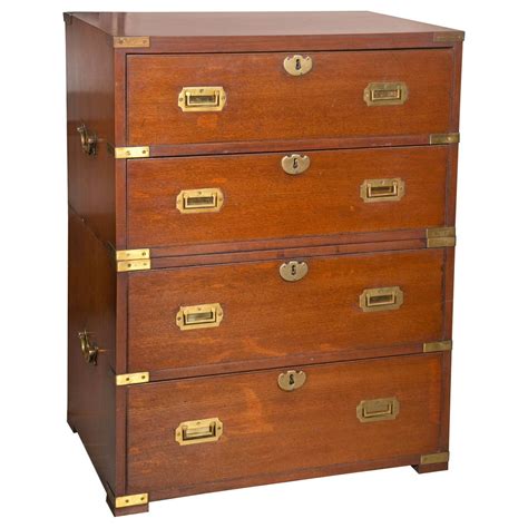 Antique English Mahogany Campaign Chest At 1stdibs