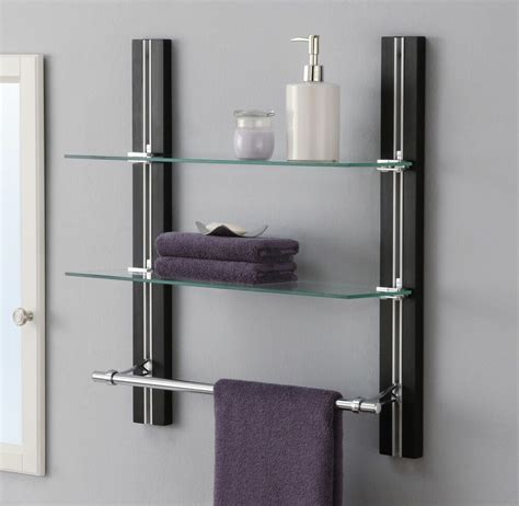 A couple of racks and shelves is what we need to organize a bathroom, and you may easily make them yourself! Bathroom Shelf Organizer Glass Towel Rack Bar Wall Mounted ...