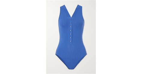 Eres Caïpirinha Ribbed Recycled Swimsuit In Blue Lyst