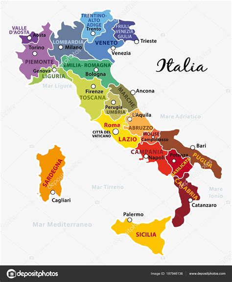 Mapa De Italia Con Sus Ciudades