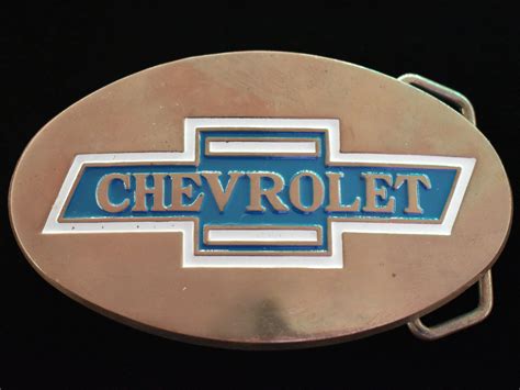 Chevy Chevrolet Logo Solid Brass 1980s Vintage Belt Buckle Vintage Belt