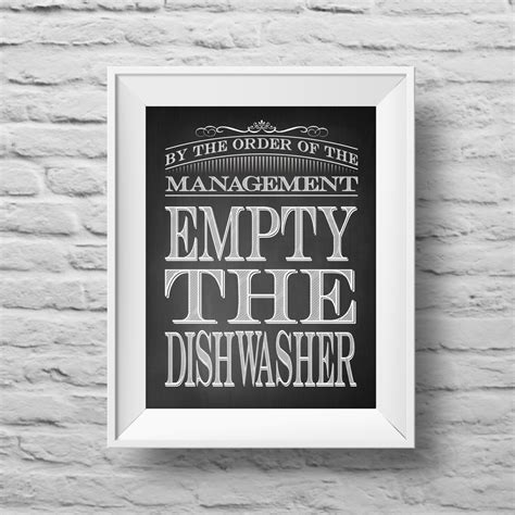 Empty The Dishwasher Unframed Art Print Typographic Poster