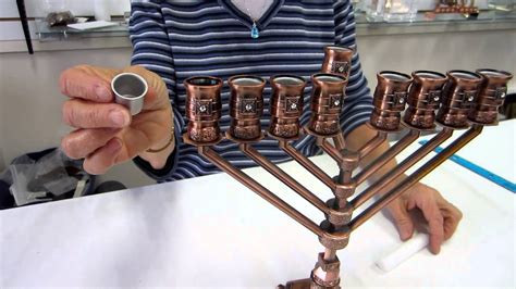 Copper Finish Rambam Chabad Hanukkah Menorah Youtube