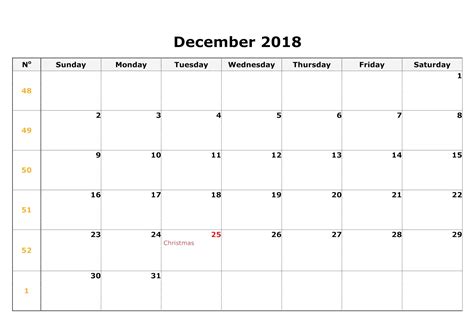 December 2018 Calendar Excel With Holidays Decembercalendar