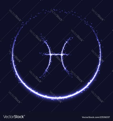 Shiny Astrological Symbol Of Pisces Royalty Free Vector