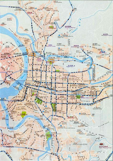 China flag vector map set. Maps of Taipei