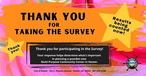 Thank You For Taking The Survey City Of Homer Alaska Official Website