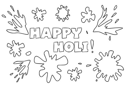 Happy Holi Coloring Page Free Printable Coloring Pages