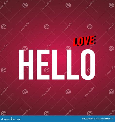 Hello Love Love Quote With Modern Background Vector Stock Vector