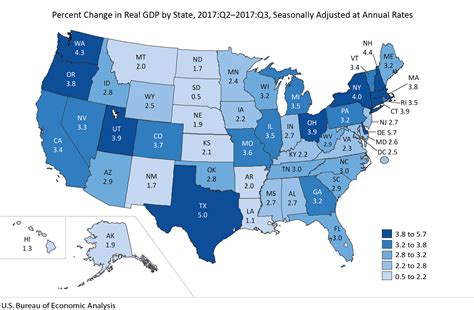 GDP Growth By State In Rd Quarter X R MapPorn