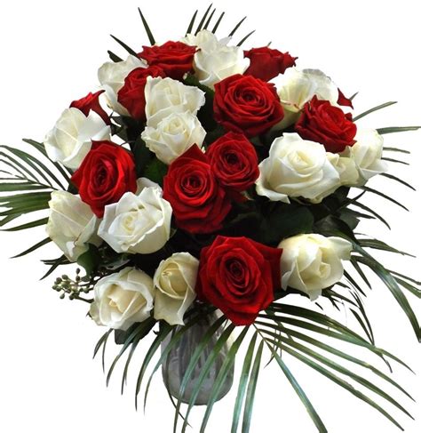Flori pentru iubita - Buchet de trandafiri rosii si albi