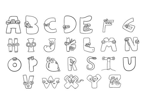 Alphabet Lore Coloring Pages Digital Download Etsy Canada