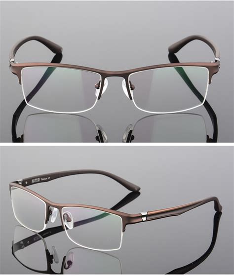 cubojue titanium glasses men semi rimless prescription spectacles eyeglasses man diopter eyewear