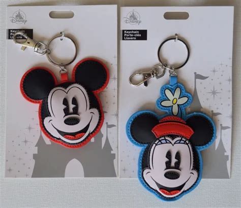 Disney Parks Mickey Mouse And Minnie Matching Keychains Charms Set Of
