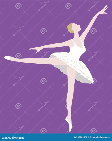 Vector Drawing Of Silhouette Graceful Dancing Ballerina Stock Vector