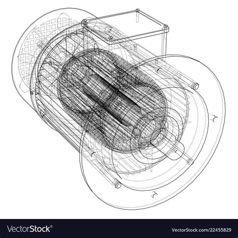 Electric Motor Sketch Royalty Free Vector Image