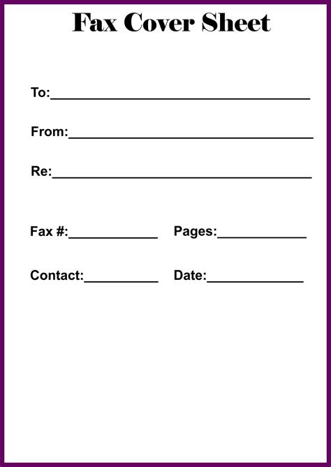 Free Printable Fax Cover Sheet Template In Microsoft Word Sample Fax