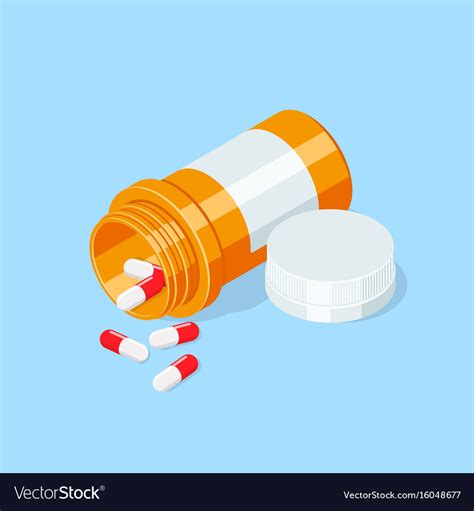 Pill Bottle Medical Capsules Container Royalty Free Vector