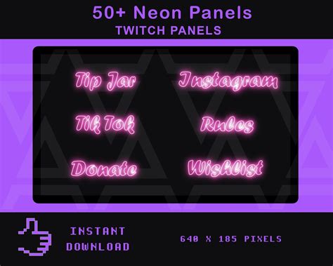 50 Pink Neon Twitch Panels Neon Panels For Twitch Twitch Profile Panel