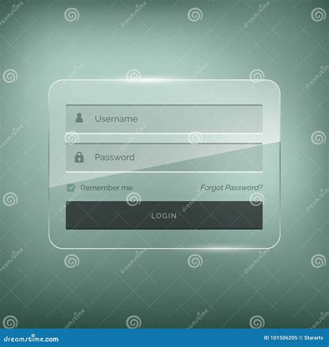 Glossy Stylish Login Form Design With Username And Password Stock