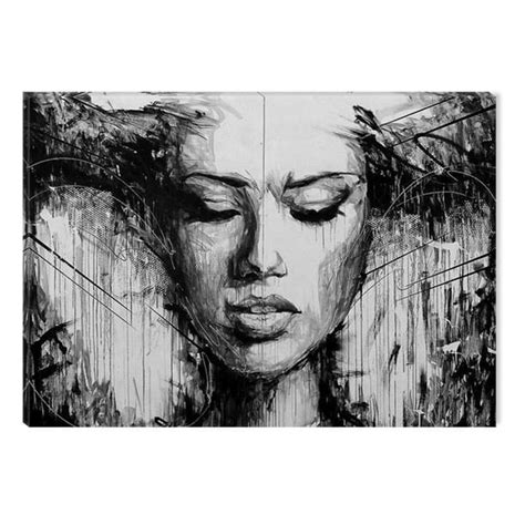 Startonight Canvas Wall Art Black And White Abstract Woman Sensuality
