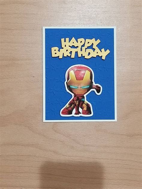 Iron Man Birthday Card Iron Man Sticker Super Hero Birthday Etsy