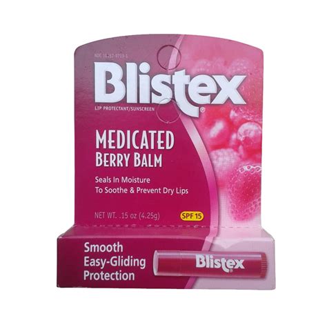 Blistex Medicated Berry Lip Balm Spf 15 1 Ea 015 Oz 6 Pack