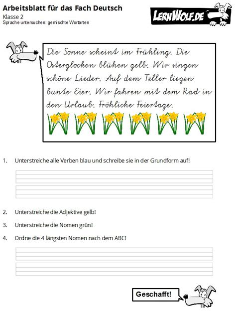 Ihr findet in diesem bereich kostenloses unterrichtsmaterial für den deutsch unterricht in der 2. Übungen Deutsch Klasse 2 kostenlos zum Download - lernwolf.de