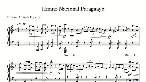 Partitura Pianística Himno Nacional Paraguayo Enlace En La
