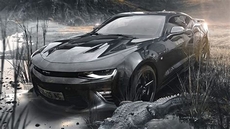 chevy camaro black 4k