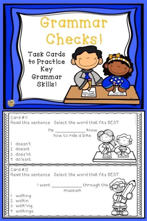 Grammar Practice Task Cards To Review Key Grammar Skills Grades 1 4