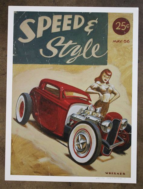 Out Of Print Signed Keith Weesner Poster Vtg Ford Window Hot Rod