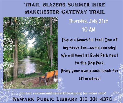 July 21st Summer Hike Newark Public Library